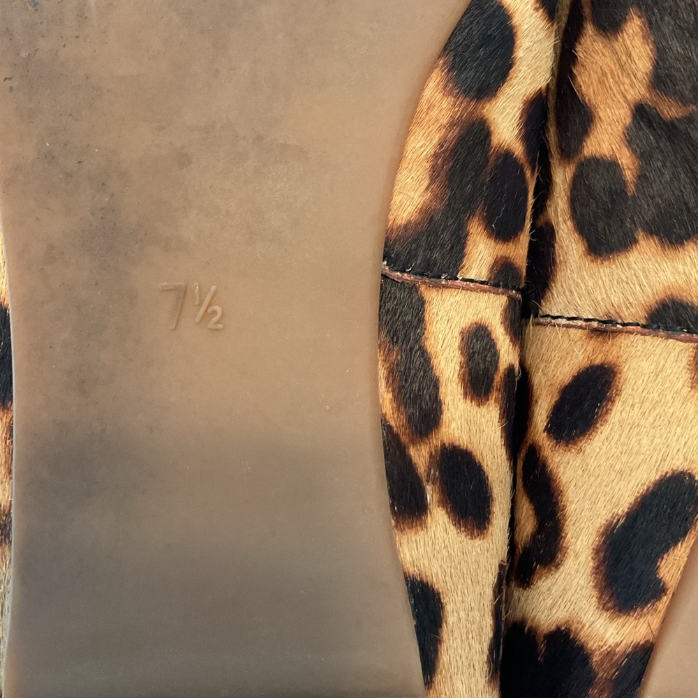 Madewell The Reid Ballet Flat in Leopard Calf Hair Black Brown Tan Cheetah 7.5 - Picture 9 of 14